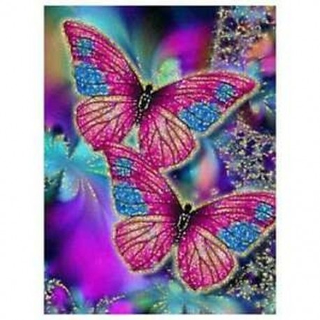 100% teljes 5D Diy Daimond festmény &quot Színes pillangó&quot  3D-s gyémántfestmény D6V2