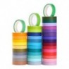 5 x 40 tekercs 7mm x 4m-es Csillámos Washi dekor szalag - dekoratív öntapadós szalag - G9G5