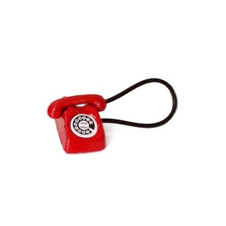 Piros - 1:12 Babaház Miniatűr Régimódi Vintage Telefon Telefon Piros S3T7 F0O T2H3