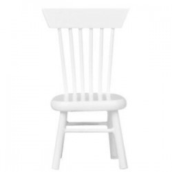 1/12 Dollhouse miniatűr étkezőbútor fa szék, fehér T3U4