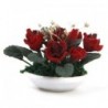 1/12 Miniatűr babaház agyag növények Rózsaszín gypsophila virágkerámia edény Q4V5