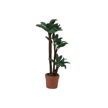 Dollhouse miniatűr pot zöld leveles növénykert dekoráció C4L1