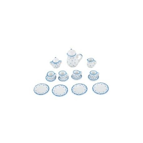 Dollhouse Miniatűr 1:12 Játékkonyhai étkező 15 db Porcelán teáskészlet J2A4