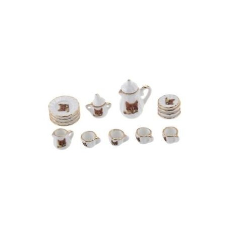 1X (15db-os Dolls House miniatűr porcelán étkészlet kávéscsésze Sa G3D5