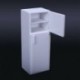 1 db / 1: 12 Babaház Diy Hűtőszekrény Miniatűr Babaház Fehér Fa Refri U9X2