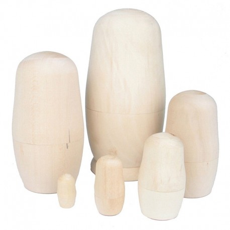 Orosz fészkelő baba 6set üres Matryoshka Matreshka fa Festék nélküli márka G6S4