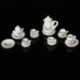 2X (15 darabos miniatűr babaház étkészlet Porcelán teáskészlet étkészlet bögre L2F1