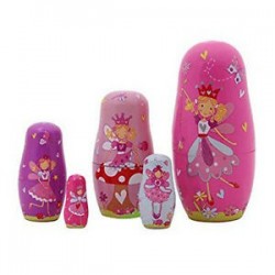 Öt fészkelő aranyos fa fészkelő baba Matryoshka orosz baba karácsonyi ajándék BN