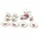 3X (15 darab porcelán teáskészlet Dollhouse miniatűr ételek, kínai rózsa dishe E6A1