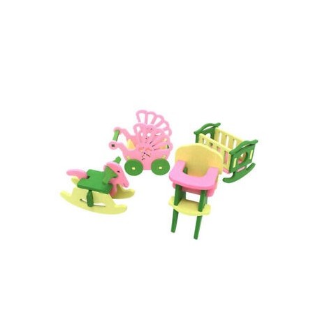 6X (Baba fából készült babaház bútor babák ház miniatűr gyermekjátékok Gi N4M2