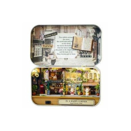 2X (3D-s fa barkács kézzel készített doboz színházi babaház miniatűr doboz aranyos Mini Dol B6V5