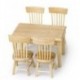 2X (5 számítógép 1:12 Doll House Mini fa színű négyzet alakú étkezőasztal U4P6)