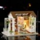 Dollhouse miniatűr barkács ház modell építőkészlet fa kreatív szoba A1E1-el