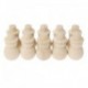 5X (10 db / készlet Befejezetlen Diy Wood Peg Doll Karácsony Hóember Torta Toppers De Z3P1