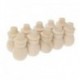 5X (10 db / készlet Befejezetlen Diy Wood Peg Doll Karácsony Hóember Torta Toppers De Z3P1