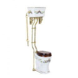 4X (Vintage viktoriánus stílusú fürdőszoba porcelán WC-babaház miniatűr wS4W8