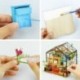 DIY fa virágos ház miniatűr babaház 3D LED Mini babaház készlet W6A6-lal