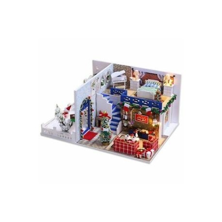 4X (IIECREATE bútor DIY DollHouse fa miniatűr babaházak FurnitureQ9F8