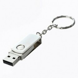 1X (64 GB-os USB 2.0 memóriakártya Flash tollmeghajtó tárolójának ezüst hangú kulcstartó L7O8)