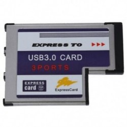 2X (3 portos USB 3.0 Express kártya 54 mm PCMCIA Express kártya laptophoz ÚJ V4C1)