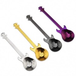 1X (4 gitár alakú rozsdamentes acél kávéskanál Demitasse kanál Des W3C7