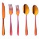 1X (négykészlet divatos narancssárga és piros evőeszközök rozsdamentes acélból készült konyhai eszközökkel