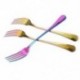 2X (rozsdamentes acél asztali villák, 6 db-os szivárvány színű rozsdamentes acél lap I6D6