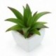Készlet 4 modern fehér kerámia mini aloe cserepes mesterséges zamatos növény K2F8