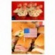 100 amerikai zászló fogpiszkáló Party Cupcake-dekoráció szendvics Mini Food Pi G4I1