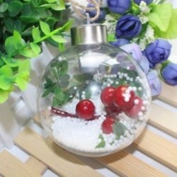 1X (8 cm-es átlátszó karácsonyi bál LED-es fénysugár fa dísz műanyag csecsebecse X R4B7