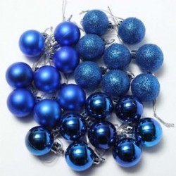 Kék - 24db elegáns karácsonyi baubles fa egyszerű csillogás Xmas díszgömb dekorációs díszdobozban BX