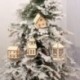 Fából készült ház, könnyű karácsonyi díszek, kis hotel bár karácsonyfa w C6X4