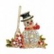 1X (1 / 5db többszínű karácsonyi bross tűs szett Hóember Jingle Bells Star Q3G8