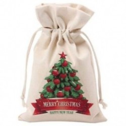 2X (Karácsonyi táska vászon nagyméretű cukorkás táskák vászonhoz tartozó Mikulás zsák, húzózsinórral U2E3