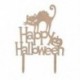 6db Happy Halloween fekete macskás akril tortadísz Halloween-re - O1W2