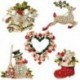 2X (1 / 5db többszínű karácsonyi bross tűs szett Hóember Jingle Bells Star T3D9