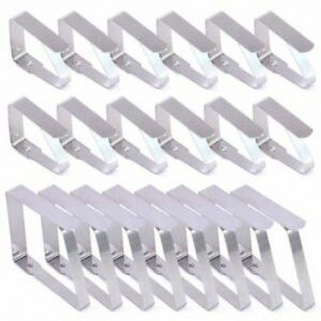 3X (20 db 2-es méretű rozsdamentes acél kültéri asztali szövetcsipeszes asztali borító bilincs F2K5