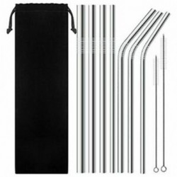 6X (7 darabos rozsdamentes acélból készült széles szalmaszál, újrafelhasználható szalma a Smoothi B3E5-hez