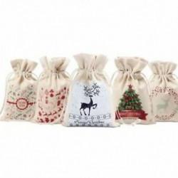 6X (5 darab karácsonyi táska télapó zsák, vászon táska ajándékokhoz gyerekeknek Christmas Gif C9C6