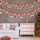 6X (pamut karácsonyi adventi naptár Garland 24db 11x16cm függő Advent Ca D3S8