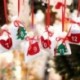 6X (pamut karácsonyi adventi naptár Garland 24db 11x16cm függő Advent Ca D3S8