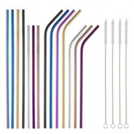 9X (rozsdamentes acélból készült szalma 10,5 hüvelykes 8,5 hüvelykes újrafelhasználható szivárványszalma 30 W2A1-hez)