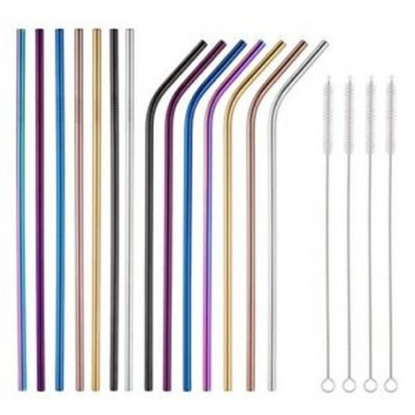 9X (rozsdamentes acélból készült szalma 10,5 hüvelykes szivárványos, ismételt felhasználható szalma 30 O8P7-hez