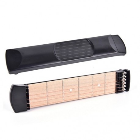 6X (1 darabos mini gitár hordozható zsebgitár gyakorlás: 6 húros gitár edző R2Y6