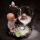 Visszaáramlás füstölő égő lakberendezés kerámia kis szerzetes kis buddha füstölő M7A8