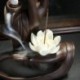 Kézzel készített visszafolyó füstölő égő Lotus Holder kúpos botok F3F4