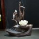 Kézzel készített visszafolyó füstölő égő Lotus Holder kúpos botok F3F4