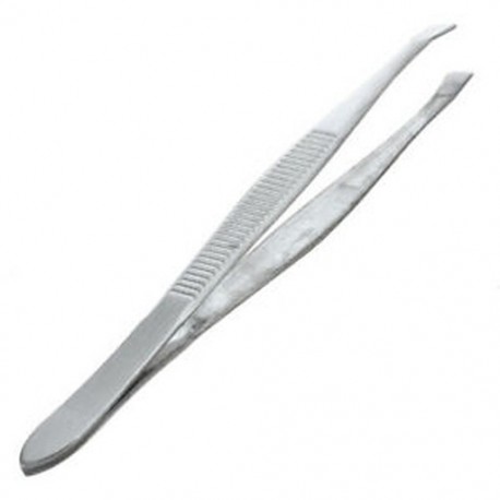 Csipeszek a szemöldök szőrtelenítő csúcsának szénacélból 9 cm-es hajlással. Szín Silve P6J4
