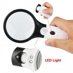 3 LED Light 45X kézi nagyító olvasó nagyítólencse ékszer Lo W5X3