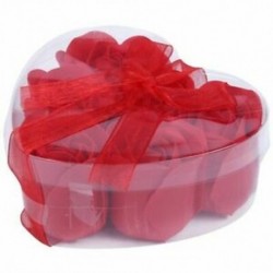 6 db vörös illatú fürdőszappan rózsaszirom a K5Z1 szív alakú dobozban